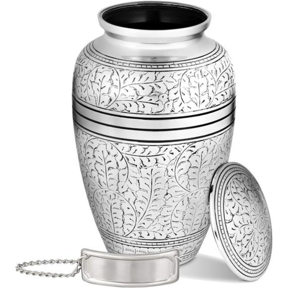Decorative Urns – Hand-Crafted Brass Cremation Urns w/ Engravable Pewter Nametag